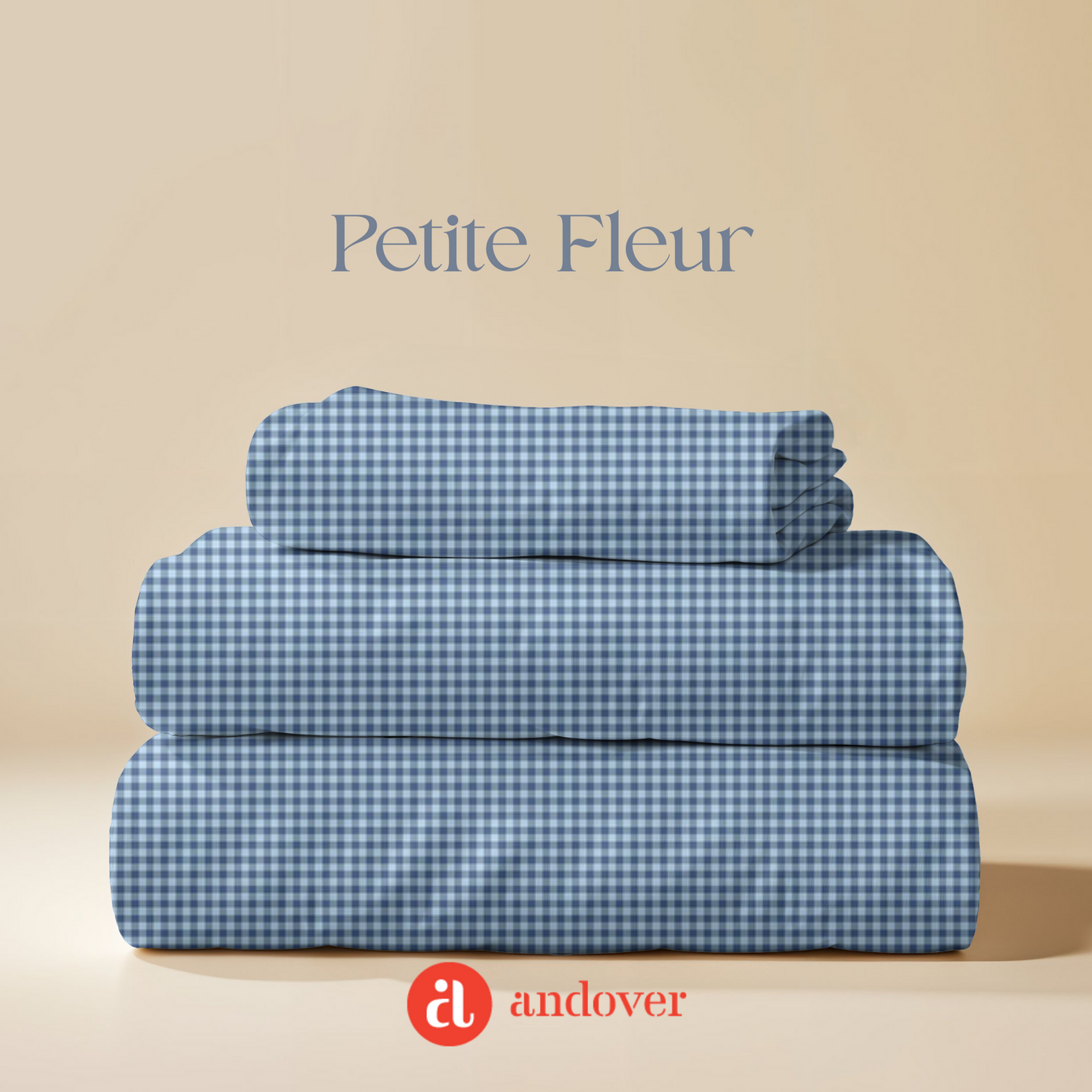 Petite Fleur Blue Gingham – Makower UK for Andover Fabrics