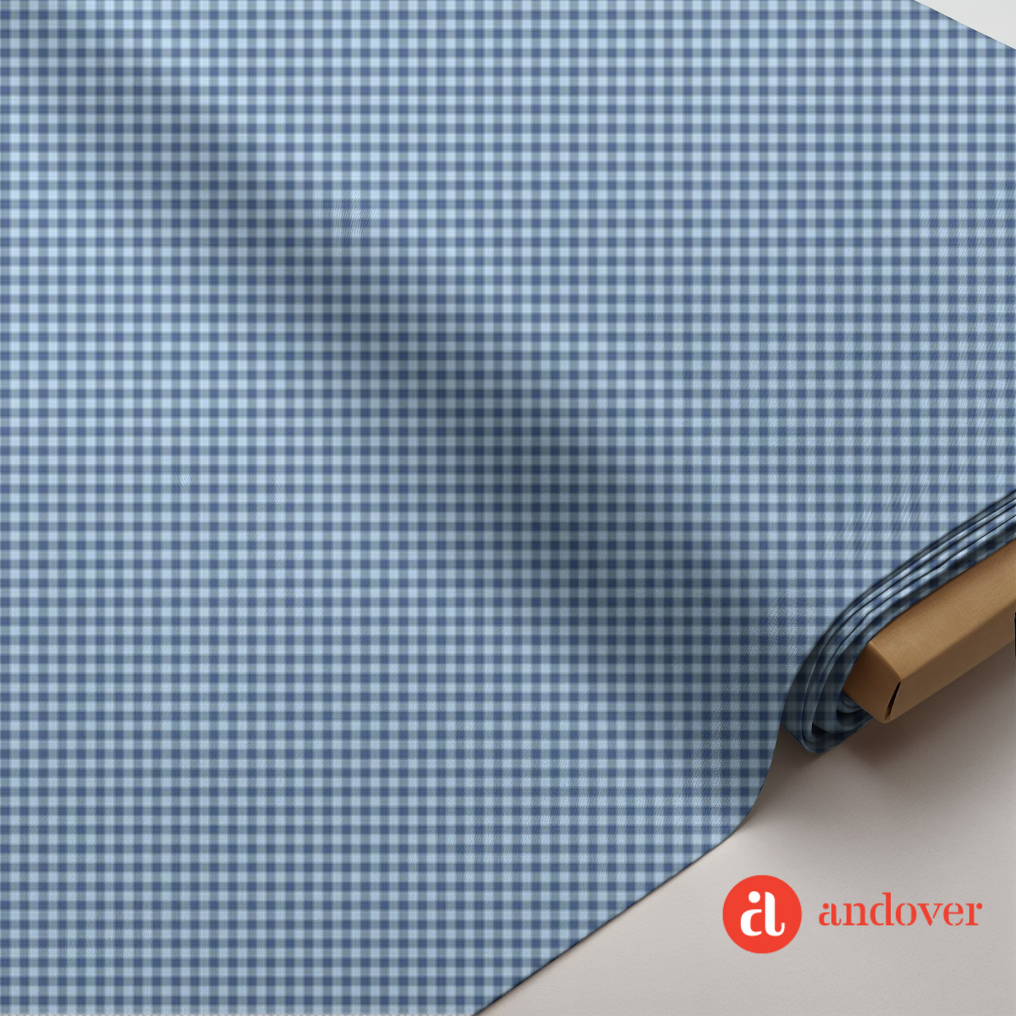Petite Fleur Blue Gingham – Makower UK for Andover Fabrics