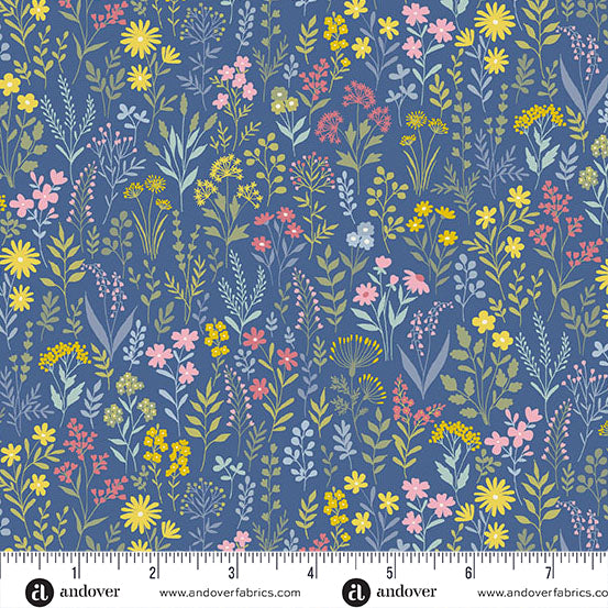 Petite Fleur Wildflower Navy – Makower UK for Andover Fabrics