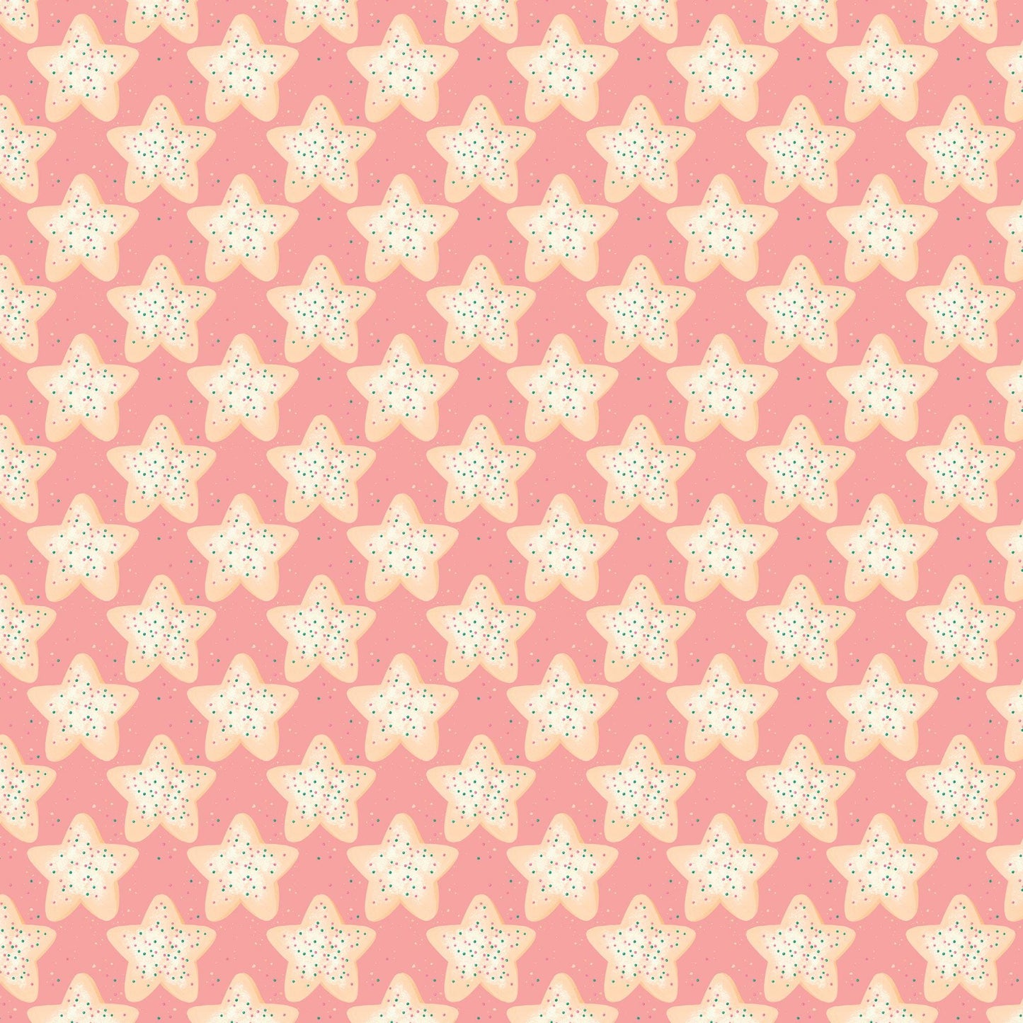 Christmas Cookie Fabric: Organic Cotton Star Print by Charla Pettingill