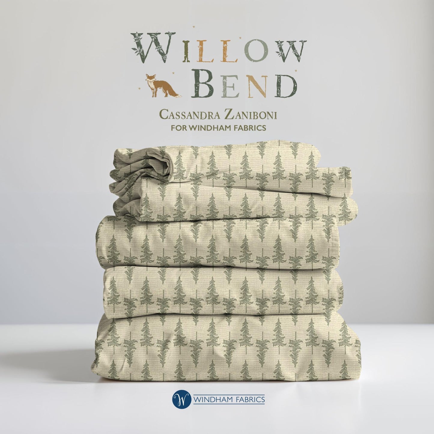Ponderosa Pine Tree Fabric: Willow Bend Woodland Print Quilting Cotton Windham Fabrics