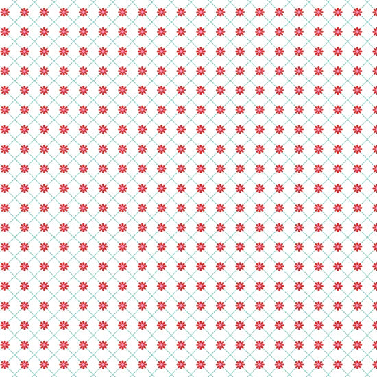 Smitten Chicken Floral Lattice Fabric – Poppie Cotton Red Flowers on White - Ships June 2026