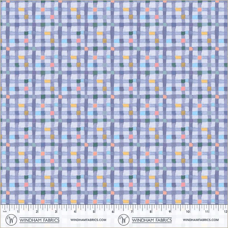 Cats Around Town – Blue Grid Coordinate by Sue Miano for Windham Fabrics | 100% Cotton Blender Fabric | Ships January 2026