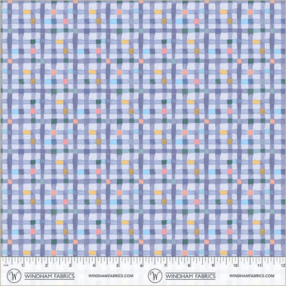 Cats Around Town – Blue Grid Coordinate by Sue Miano for Windham Fabrics | 100% Cotton Blender Fabric | Ships January 2026
