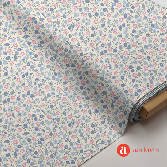 Petite Fleur Mini Floral Cream – Makower UK for Andover Fabrics