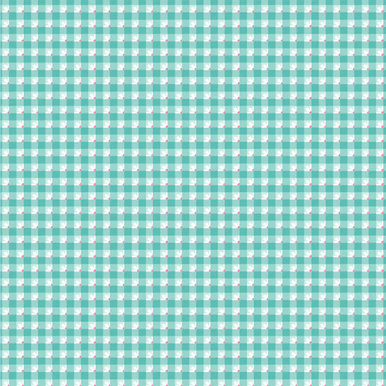 Smitten Chicken Mint Gingham Fabric – Poppie Cotton Aqua Green Plaid Check - Ships June 2026