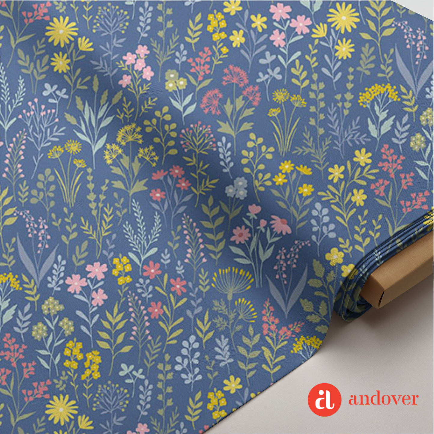 Petite Fleur Wildflower Navy – Makower UK for Andover Fabrics
