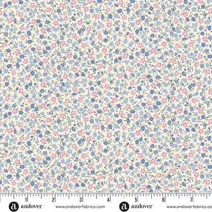 Petite Fleur Mini Floral Cream – Makower UK for Andover Fabrics