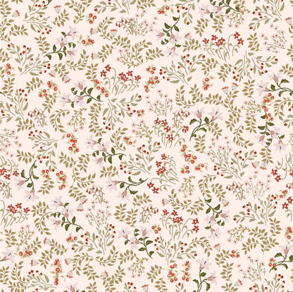 My Darling Deer Cream  Floral Fabric – Poppie Cotton Pink Red Wildflowers on Wheat - Ships January 2026