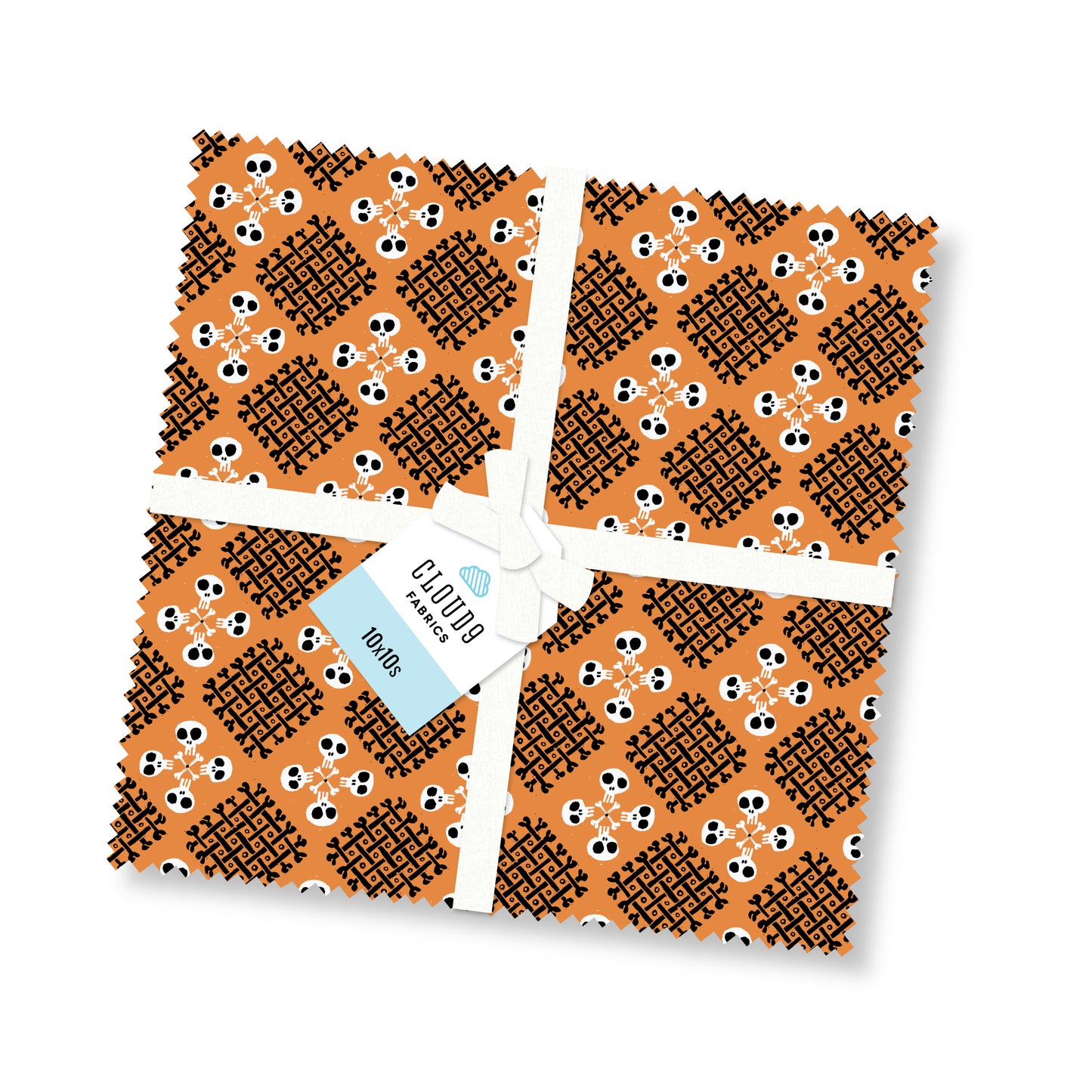 Dem Bones – 10" x 10" Precut Stack | Sarah Watson for Cloud9 Fabrics | Organic Cotton Layer Cake | Ships April 2026