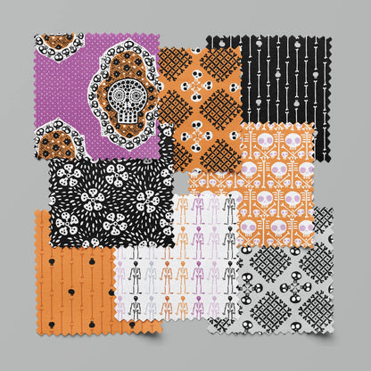 Dem Bones – 10" x 10" Precut Stack | Sarah Watson for Cloud9 Fabrics | Organic Cotton Layer Cake | Ships April 2026