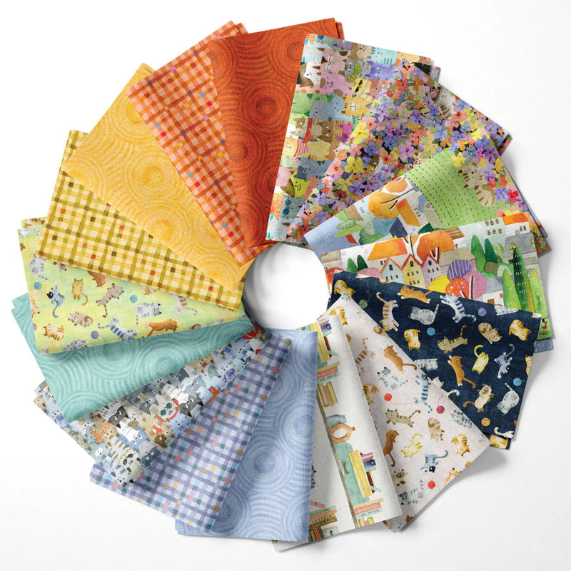 Cats Around Town -  Fat Quarter Bundle by Sue Miano Ships January 2026