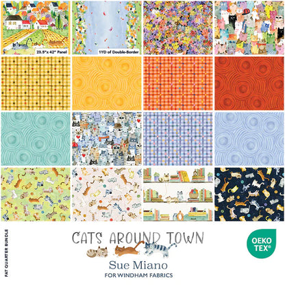 Cats Around Town -  Fat Quarter Bundle by Sue Miano Ships January 2026