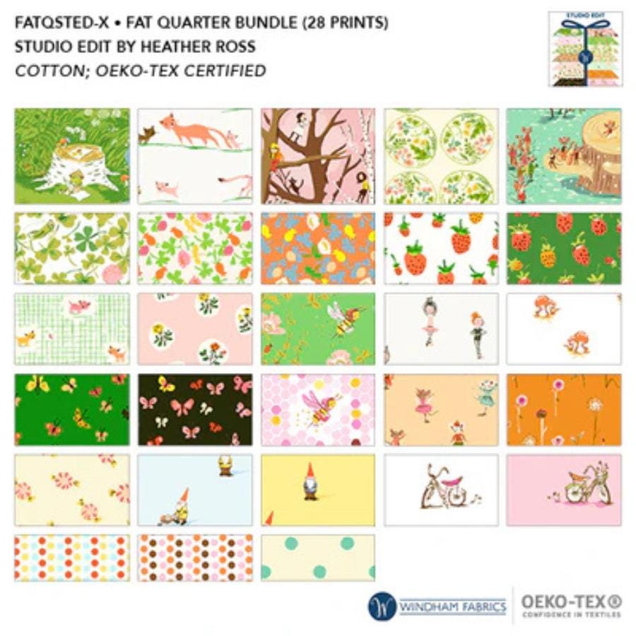 Heather Ross Studio Edit Fat Quarter Bundle: Windham Fabrics Cotton Precuts