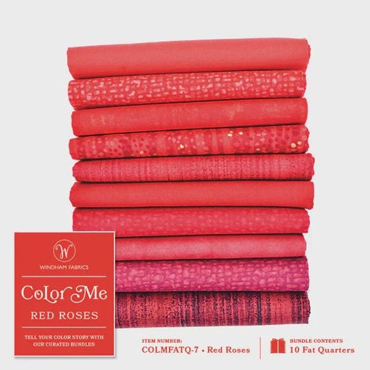 Red Roses Fat Quarter Bundle: Windham Fabrics Cotton Crafting