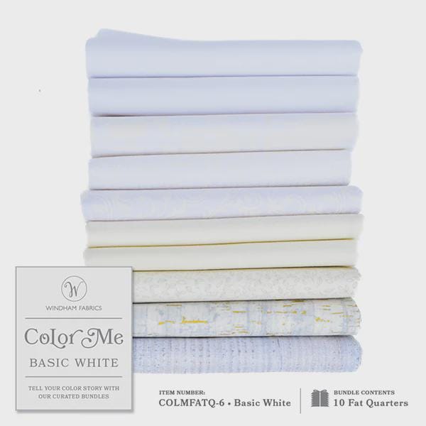 Basic White Fat Quarter Bundle: Windham Fabrics Precut Cotton