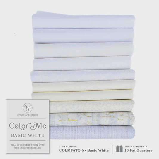 Basic White Fat Quarter Bundle: Windham Fabrics Precut Cotton
