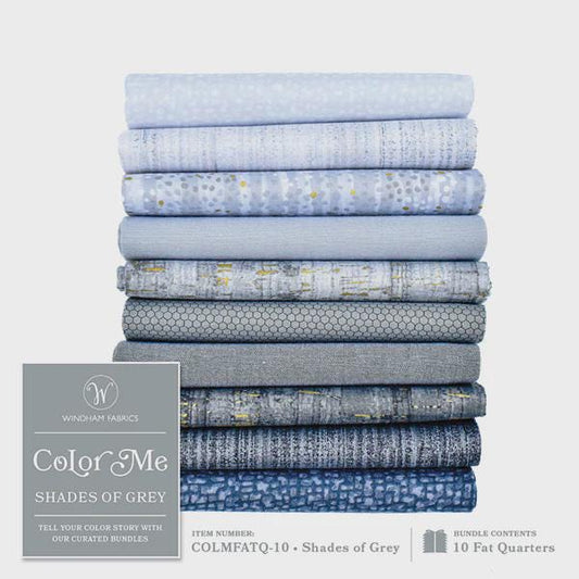 Shades of Grey Fabric Bundle: Windham Fabrics Fat Quarters - Quilting & Crafting