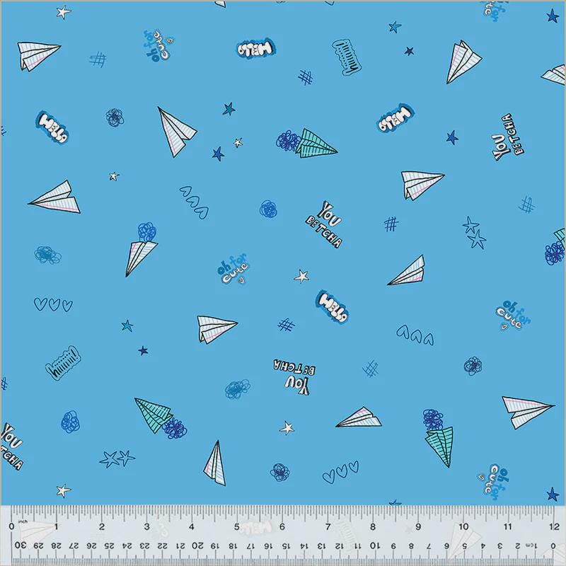 Pen Pals Quilting Cotton Fabric: School Pens Print - Windham Fabrics