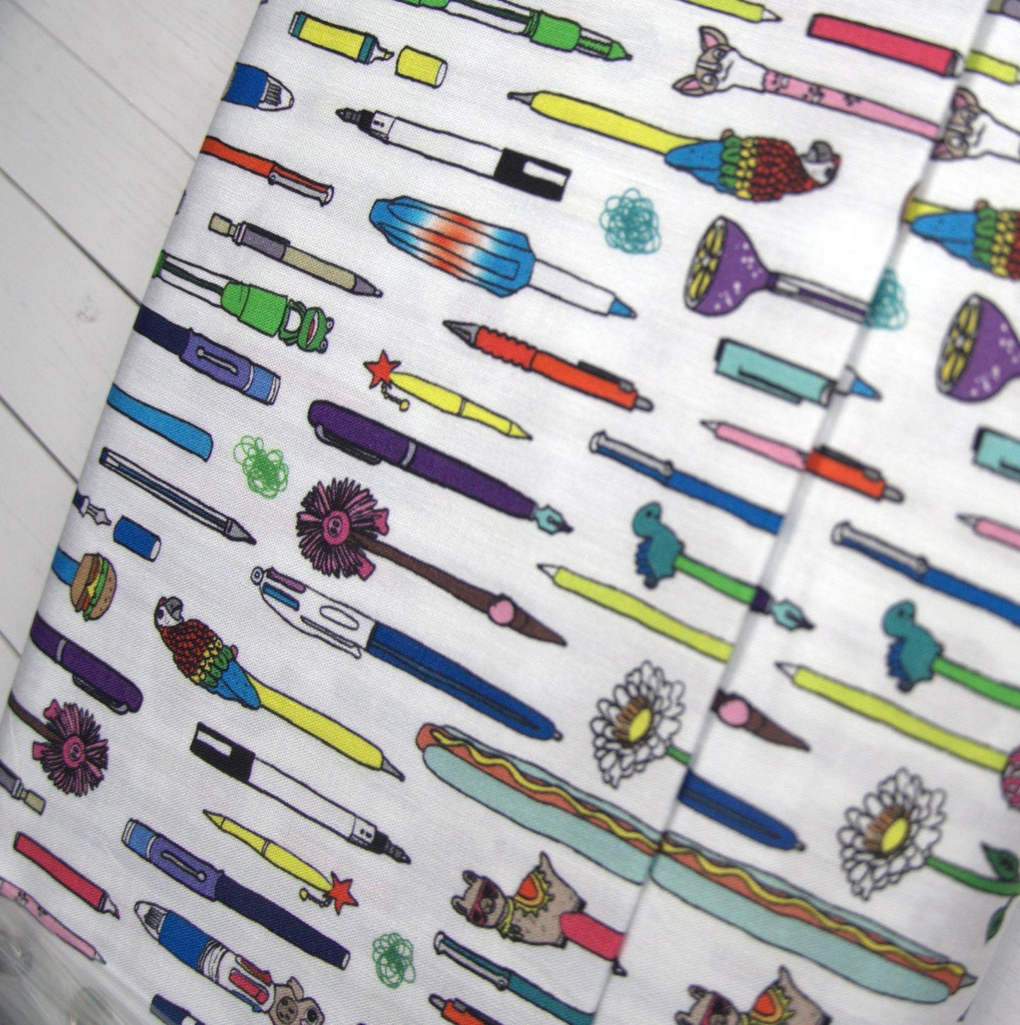Pen Pals Collection Windham Fabrics, Novelty Pen Print Cotton Fabric, Heather Givans