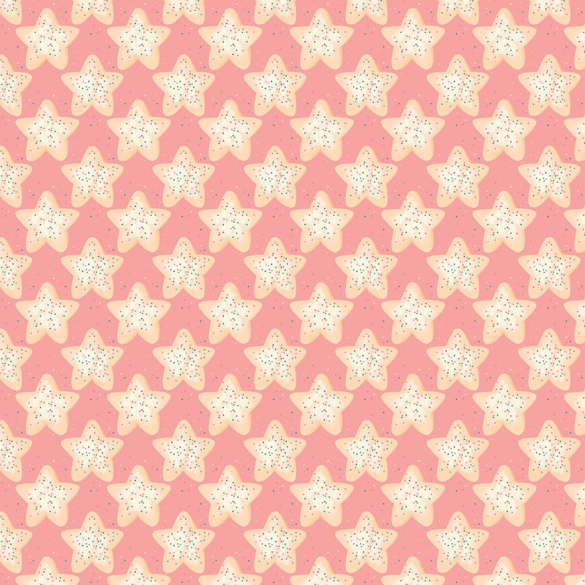 Christmas Cookie Fabric: Organic Cotton Star Print by Charla Pettingill