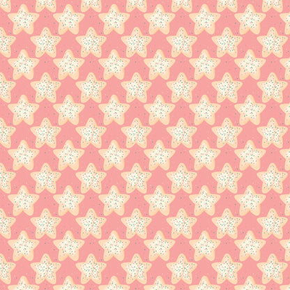 Christmas Cookie Fabric: Organic Cotton Star Print by Charla Pettingill