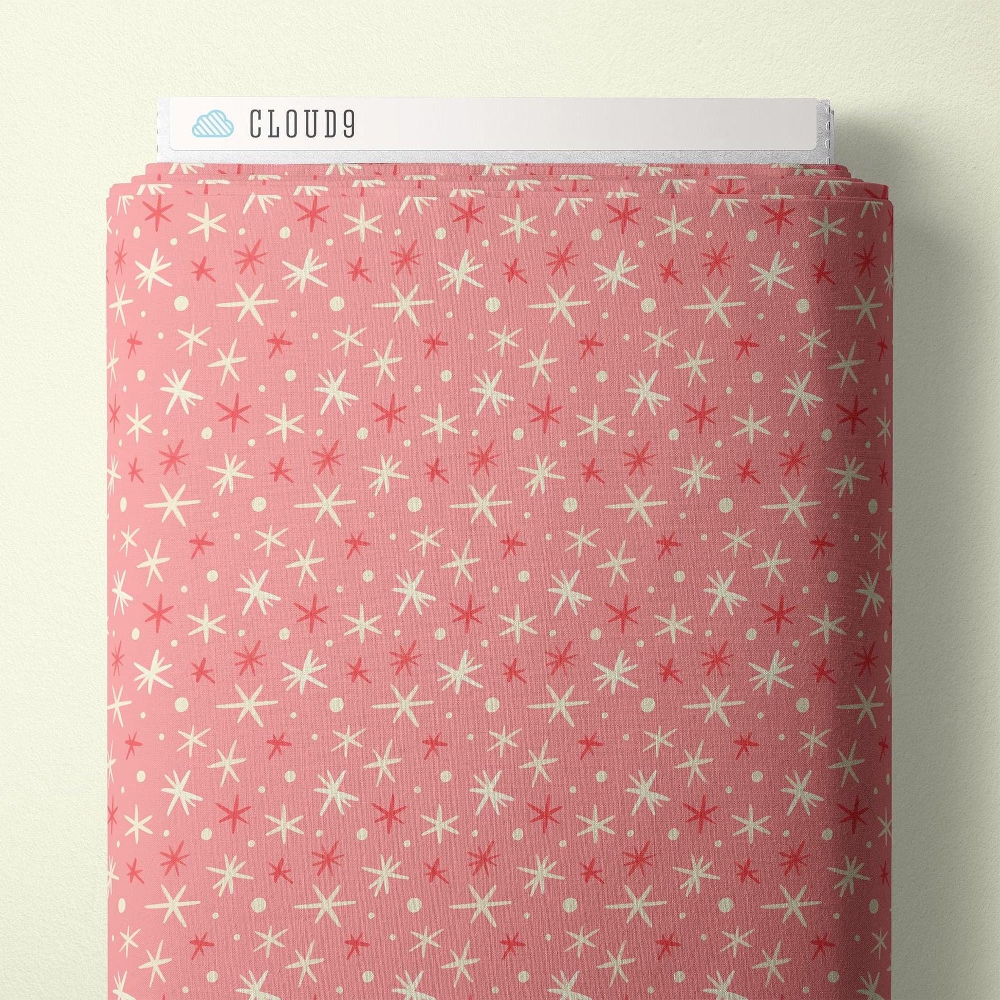 Starburst Christmas Fabric: Cloud9 Organic Cotton Quilting Material