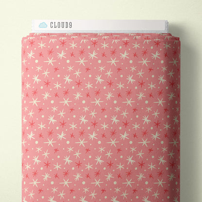Starburst Christmas Fabric: Cloud9 Organic Cotton Quilting Material