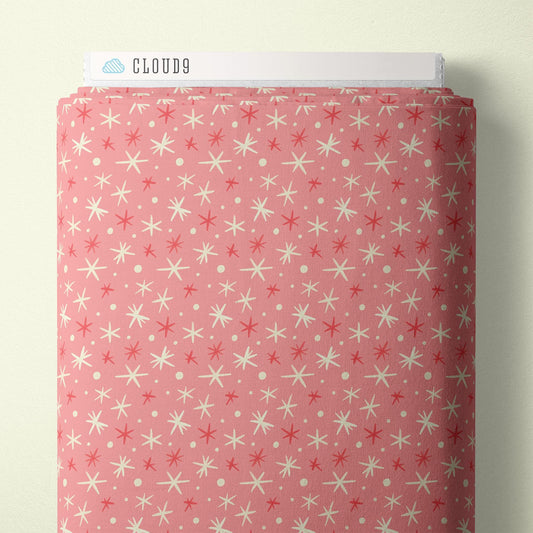 Starburst Christmas Fabric: Cloud9 Organic Cotton Quilting Material