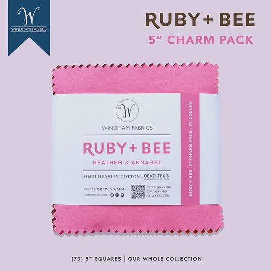 Ruby + Bee Charm Pack: 70 Windham Fabric Squares for Quilting