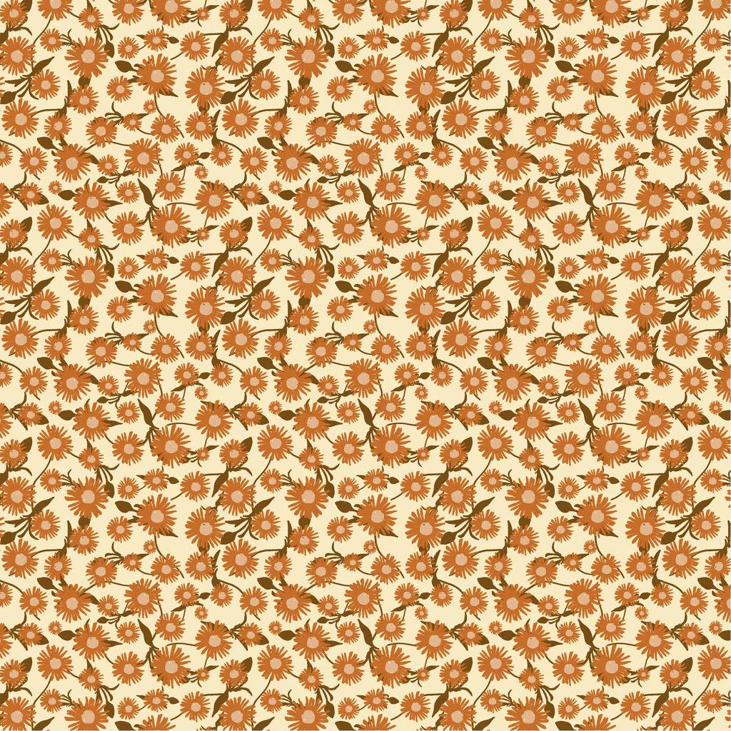 Willow Bend Floral Cotton Fabric: Cinnamon Quilting Fabric by the Yard Windham Fabrics