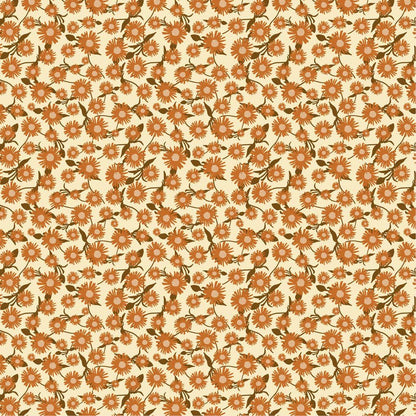 Willow Bend Floral Cotton Fabric: Cinnamon Quilting Fabric by the Yard Windham Fabrics