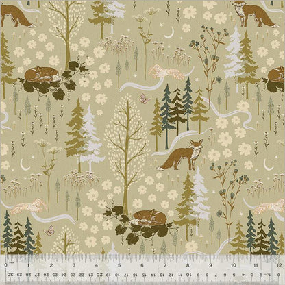 Woodland Fox Cotton Fabric: Willow Bend Rustic Nature Print Windham Fabrics