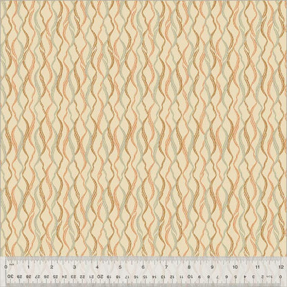 Beige Wave Print Cotton Fabric: Willow Bend Quilting Material Windham Fabrics