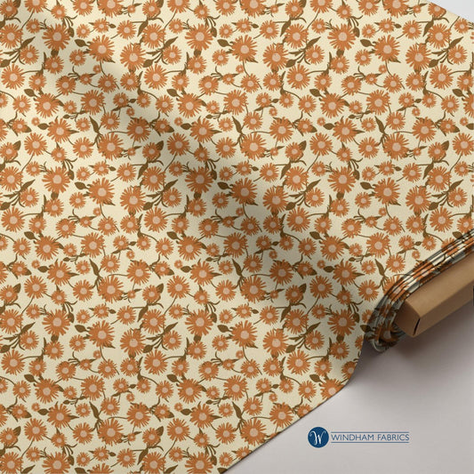 Willow Bend Floral Cotton Fabric: Cinnamon Quilting Fabric by the Yard Windham Fabrics