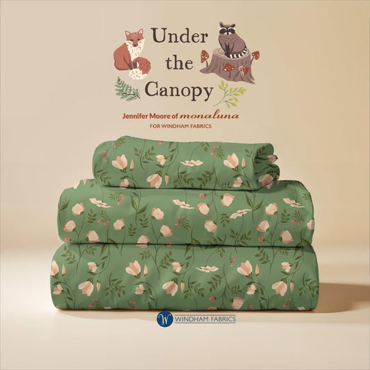 Under the Canopy, Jennifer Moore, Monaluna, Organic Cotton, Windham Fabrics, Sage Floral
