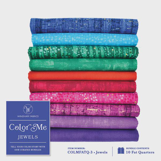Jewels Fabric Fat Quarter Bundle: Windham Fabrics Color Me - Quilting, Crafting
