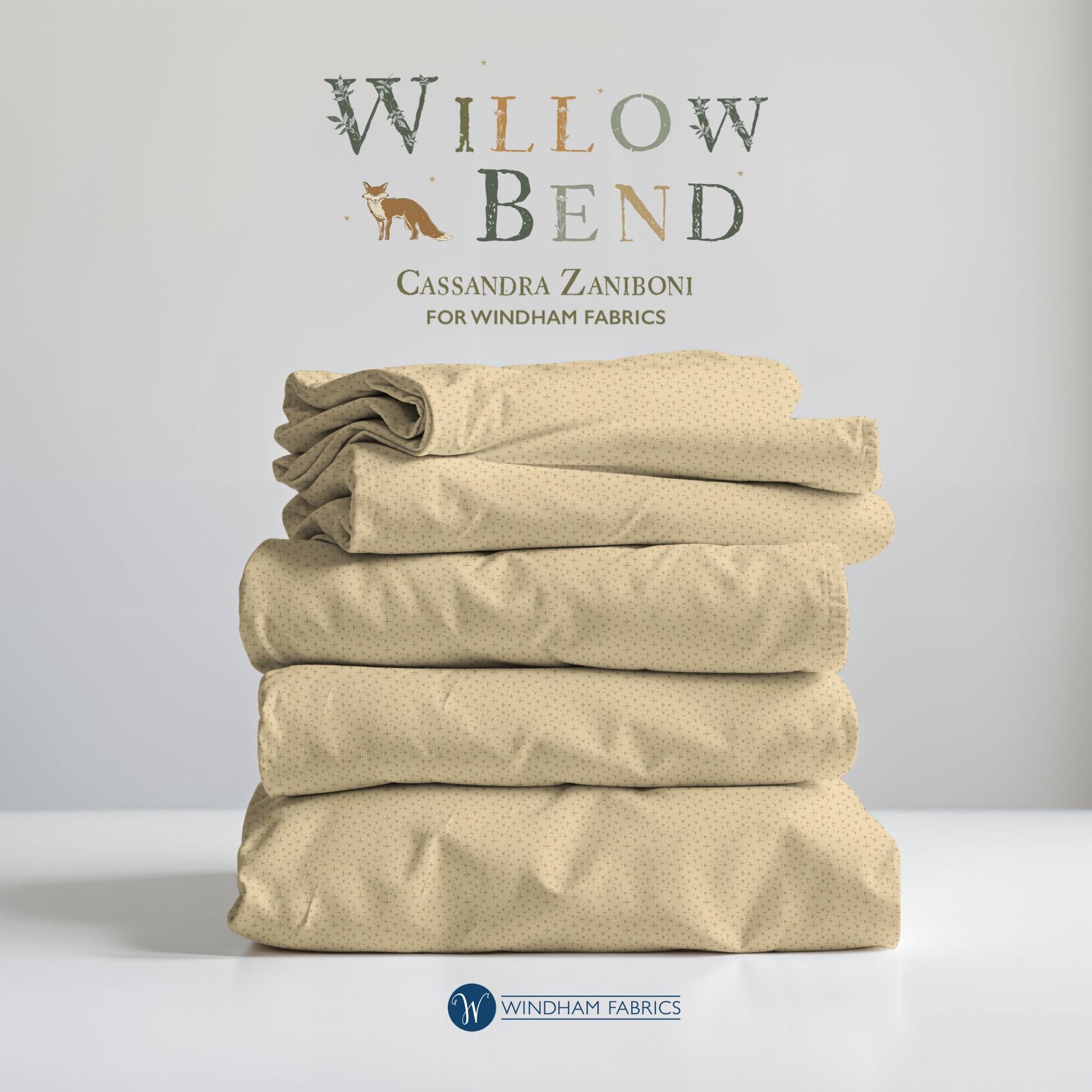 Willow Bend Cream Cotton Fabric: Starburst Blender Print by Windham Fabrics