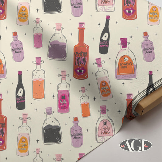 Halloween Potion Bottle Fabric: Sweet n Spookier Cotton Quilting Fabric Art Gallery