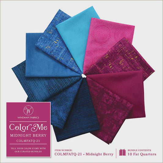 Midnight Berry Fat Quarter Bundle: Windham Fabrics Color Me Collection