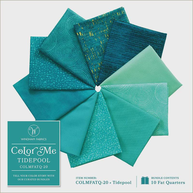 Tidepool Fat Quarter Bundle: Windham Fabrics Color Me Collection