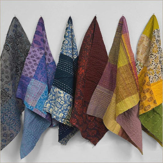 Kantha Bundle by Windham Fabrics, Hand-Stitched Fat Quarter Fabric Bundle – 100% Cotton
