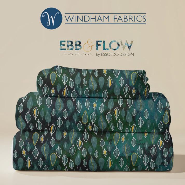 Ebb & Flow by Essoldo Design - Trickle - Windham - Fabrics Quilting Cotton - Embellished Metallic
