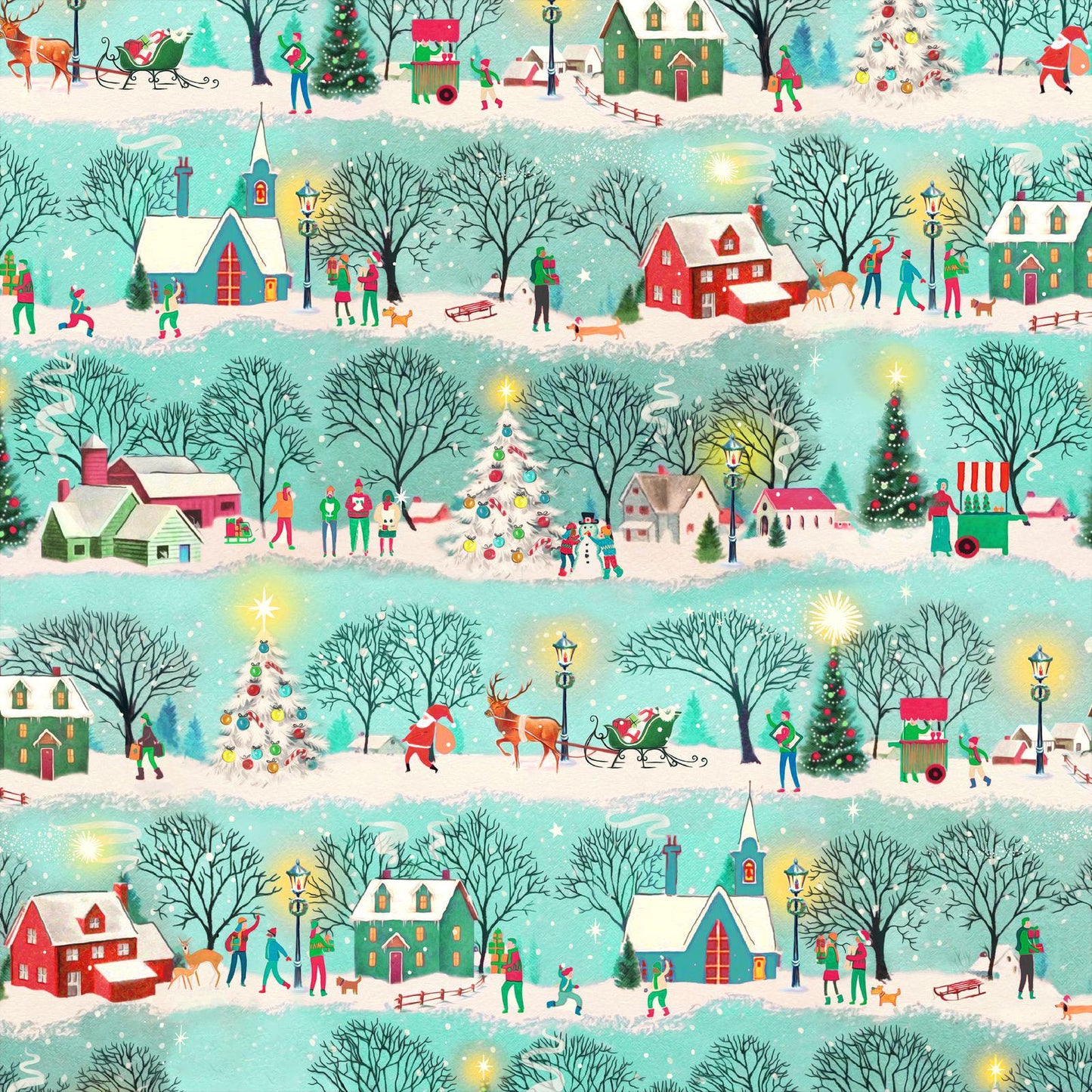 Christmas Village, Festive Village by Whistler Studio for Windham Fabrics