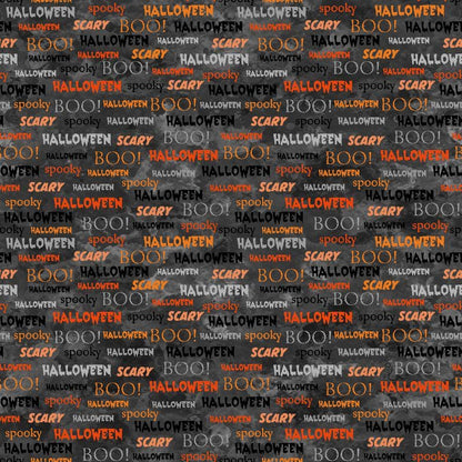 Full Moon Halloween Fabric by Whistler Studios | Spooky Words Print | Windham Fabrics