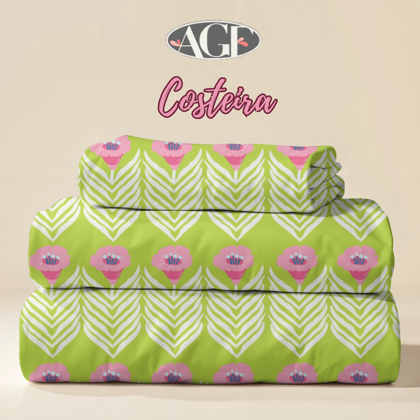 Costeira by Art Gallery Fabrics | Pink Floral on Lime Green Quilting Cotton | Modern Bright, Caminhos de Roselha
