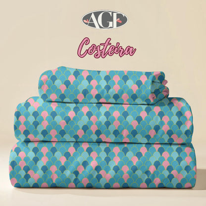 Costeira Mermaid Scales Fabric, Art Gallery Fabrics, Coastal Ocean Theme, AGF Designer Fabric, Mosaico Marinho Mar