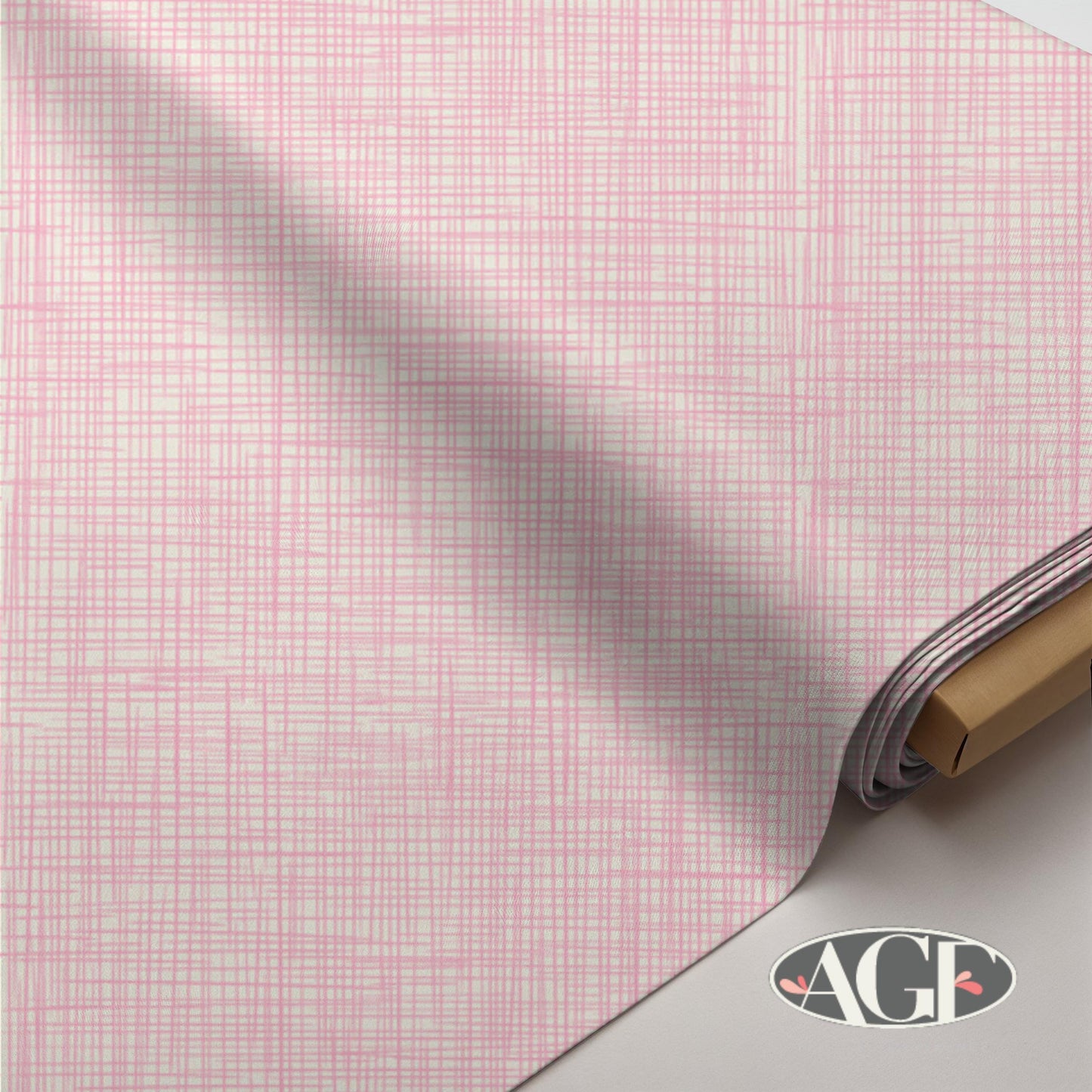 Costeira Pink Plaid Fabric by AGF, Coastal Grid Print, Art Gallery Quilting Cotton, Modern Pink Check, Coastal Collection, Porto Weave Doce