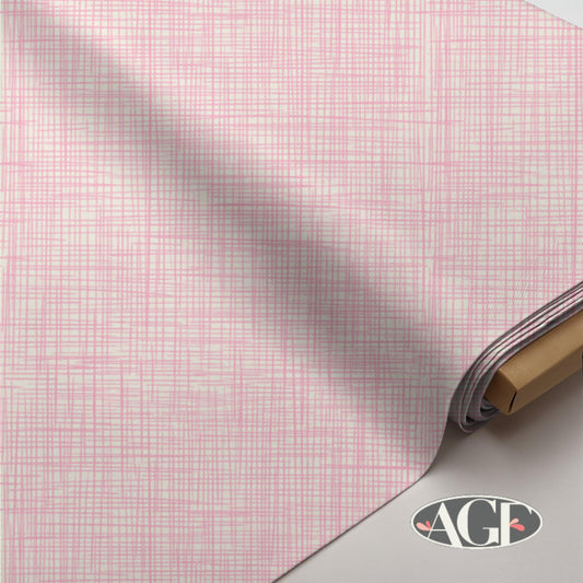 Costeira Pink Plaid Fabric by AGF, Coastal Grid Print, Art Gallery Quilting Cotton, Modern Pink Check, Coastal Collection, Porto Weave Doce