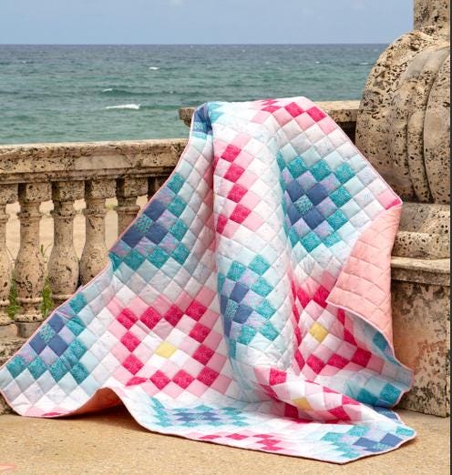 Art Gallery Costeira Fabric, Coastal Abstract Coral Motif on Blue, Ocean Batik Style Quilting Cotton, Belos Corais Azuis